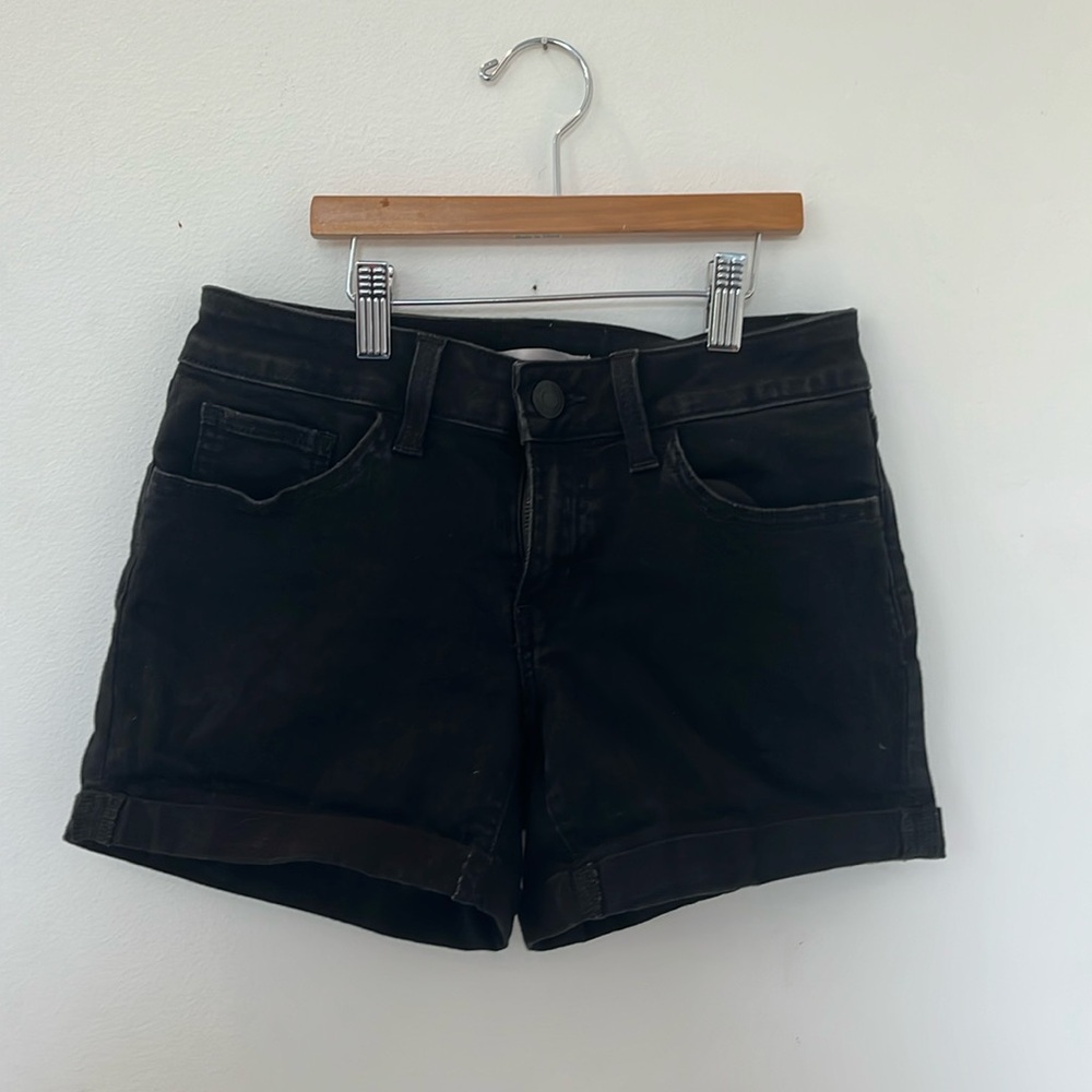 SO Low rise Midi Black Jean Shorts